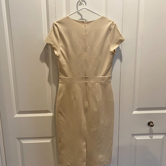 Bebe Light Tan Neckline Lace Up Dress Size Large - Picture 5 of 8